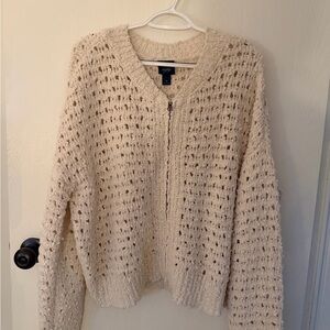 Daytrip Cream Textured Cardigan